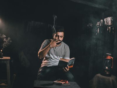 Incense smoke in a dimly lit room.
